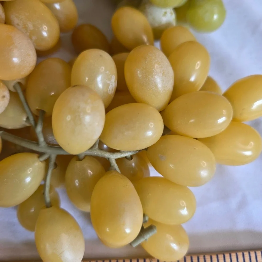 Vintage MCM Lucite Acrylic Grape Clusters Amber Yellow Green Set of 4 Decor